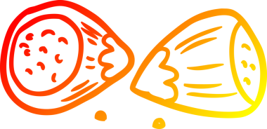 Bir insan tarafından çizilmiş fındık kabuğunun sıcak gradyanı.