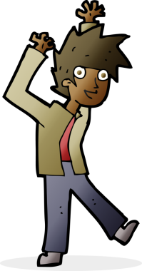 Bir insan tarafından çizilmiş heyecanlı bir çocuk.