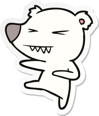 Bir insan tarafından çizilmiş kutup ayısı çıkartması.