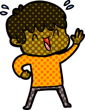 Bir insan tarafından çizilmiş gülen çocuk.