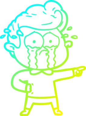 Bir insan tarafından çizilmiş ağlayan bir karikatür çizimi.