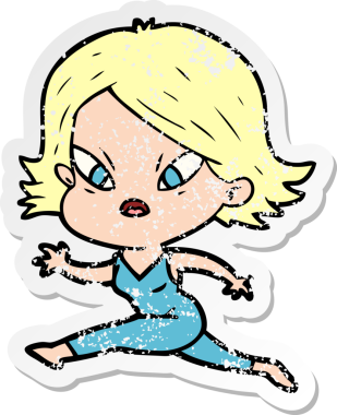 Bir insan tarafından çizilmiş stresli bir karikatür çıkartması.