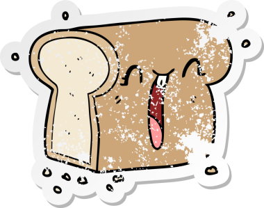 Bir insan tarafından çizilmiş gülen ekmek somununun sıkıntılı çıkartması.