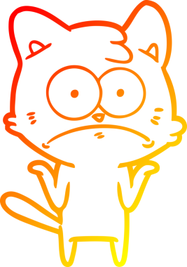 Bir insan tarafından çizilen çizgi film karakterinin sıcak gradyan çizimi