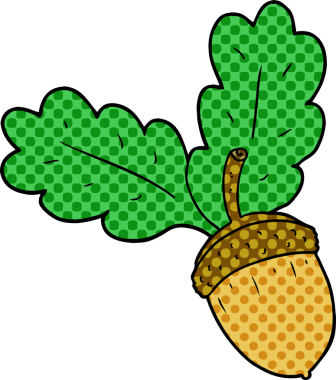 Bir insan tarafından çizilmiş bir palamut.