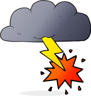 Bir insan tarafından çizilmiş serbest çizim gökgürültüsü bulutu