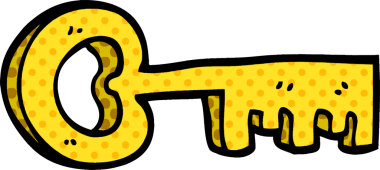 Bir insan tarafından çizilmiş altın karalama anahtarı.