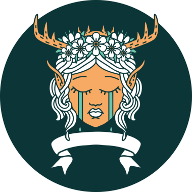 Bir insan tarafından çizilmiş Elf Druid karakteri simgesi