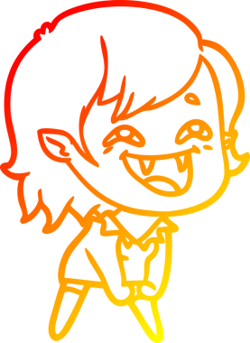 Bir insan tarafından çizilmiş gülen vampir kız çizgi filmi.