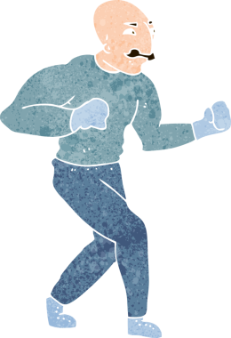 bir insan tarafından çizilmiş Viktoryan boksör çizgi filmi