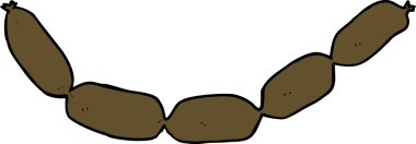 Bir insan tarafından çizilmiş bir sosis dizisi.