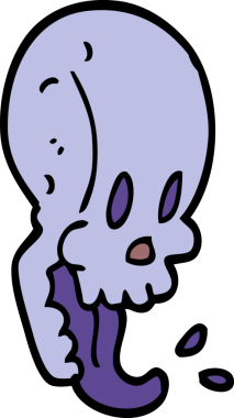 Bir insan tarafından çizilmiş çılgın kafatası.