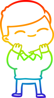 gökkuşağı gradyan çizimi bir insan tarafından çizilmiş gülümseyen çocuk çizgi filmi