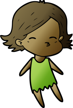 Bir insan tarafından çizilmiş karikatür kadın.