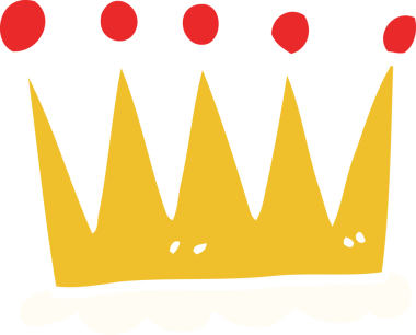 Bir insan tarafından çizilmiş basit bir karikatür tacı.