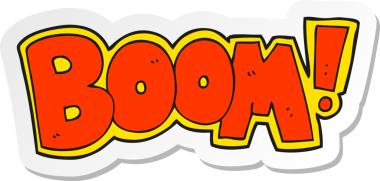 Bir insan tarafından çizilmiş bir çizgi film patlama sembolünün etiketi.