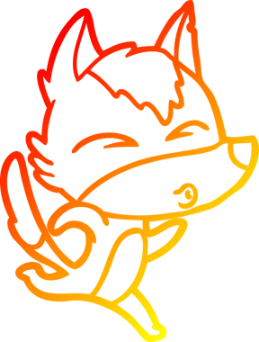 Bir insan tarafından çizilen bir kurdun sıcak çizgi çizimi