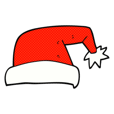 Bir insan tarafından çizilmiş serbest çizim Noel şapkası.