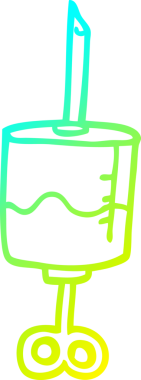 Bir insan tarafından çizilmiş bir şırınganın soğuk gradyan çizimi