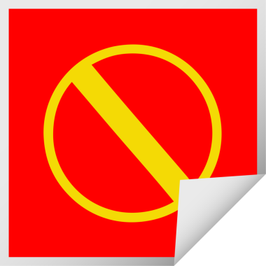 Bir insan tarafından çizilmiş izin verilmeyen bir tabelanın kare soyma etiketi