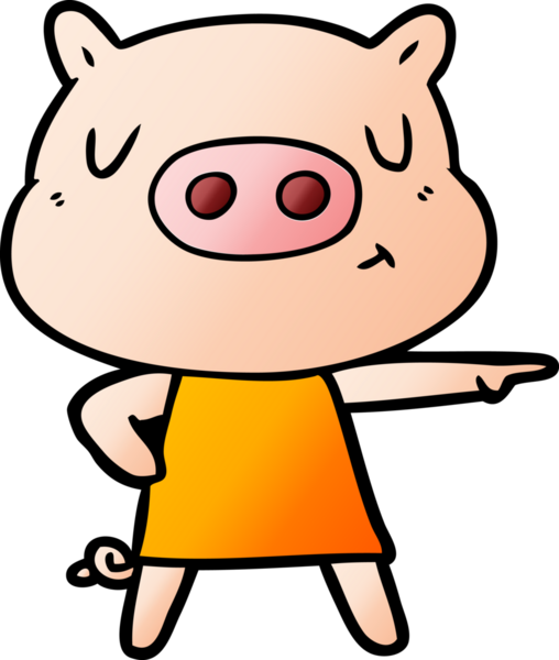 Çizgi film içerikli domuz bir insan tarafından çizilmiş.