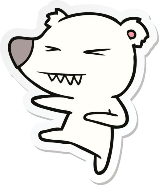 Bir insan tarafından çizilmiş kutup ayısı çıkartması.