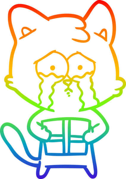 gökkuşağı gradyanı çizimi bir insan tarafından çizilmiş çizgi film kedisi