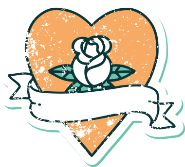 Bir insan tarafından çizilmiş kalp gülü ve bayrağının sembolik dövmeli resmi.