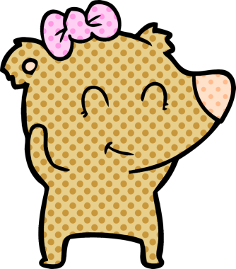 Bir insan tarafından çizilmiş bir çizgi film karakteri.