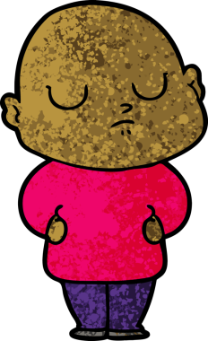 bir insan tarafından çizilmiş kel bir adam.