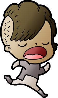 Bir insan tarafından çizilmiş havalı hippi kız çizgi filmi.