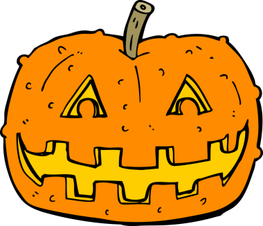 Bir insan tarafından çizilmiş bir balkabağı.