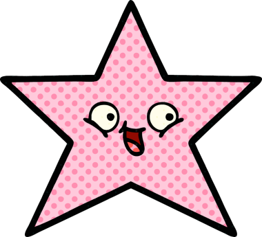 Bir insan tarafından çizilmiş yıldız balığı çizgi filmi.