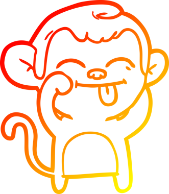 Bir insan tarafından çizilmiş komik çizgi maymun çizimi.