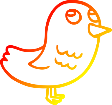 Bir insan tarafından çizilmiş karikatür bahçe kuşu çizimi.