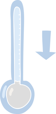 Bir insan tarafından çizilen sıcaklık düşüşünün düz renk çizimi