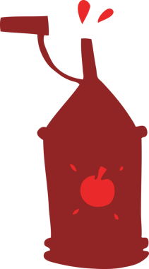 Bir insan tarafından çizilmiş domates sosu karalaması.