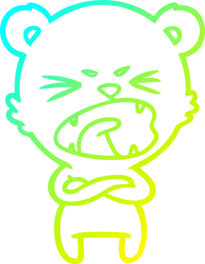 Kızgın bir çizgi film ayısının insan tarafından çizilmiş bir bağırış çizgisi.