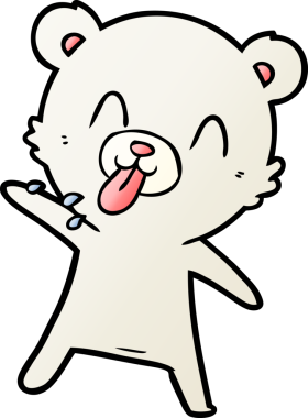 kaba karikatür kutup ayısının insan tarafından çizilmiş dili.