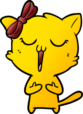 Bir insan tarafından çizilmiş çizgi film kedisi.