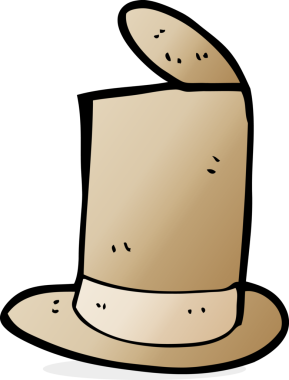 Bir insan tarafından çizilmiş eski bir şapka.