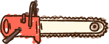 Bir insan tarafından çizilen elektrikli testere tebeşiri