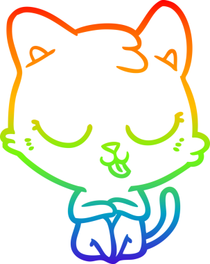 gökkuşağı gradyanı çizimi bir insan tarafından çizilmiş çizgi film kedisi