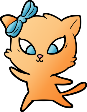 Bir insan tarafından çizilmiş çizgi film kedisi.