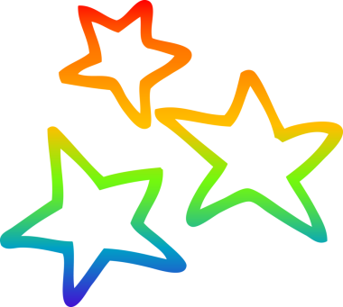 gökkuşağı gradyan çizimi bir insan tarafından çizilmiş bir çizgi film yıldızı