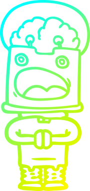 Bir insan tarafından çizilmiş soğuk gradyan robot çizimi