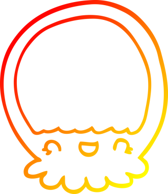 Bir insan tarafından çizilmiş bir denizanasının sıcak çizgi çizimi