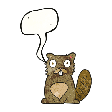 Bir insan tarafından çizilmiş serbest konuşma balonu desenli karikatür kunduzu