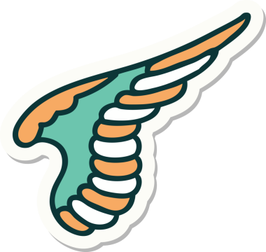 Bir insan tarafından çizilmiş geleneksel bir kanat dövmesi.