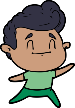 Bir insan tarafından çizilmiş mutlu çizgi film adamı.